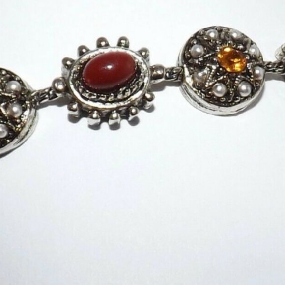 Vintage Arthur Pepper ART Silver Stone Bracelet - Picture 2 of 9